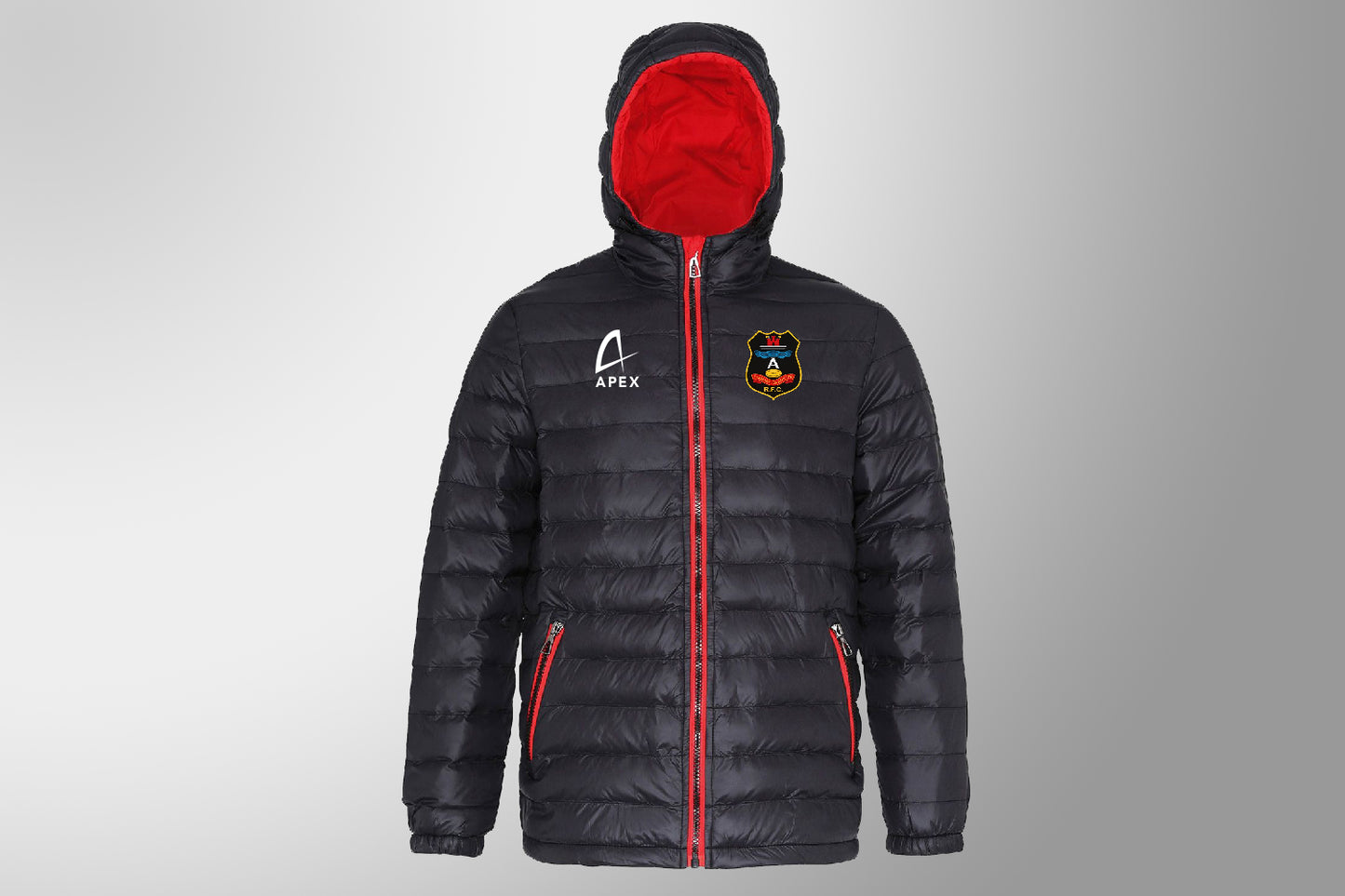 Carmarthen Athletic u13's Black / Red Puffer Jacket (Adult Sizes Only)