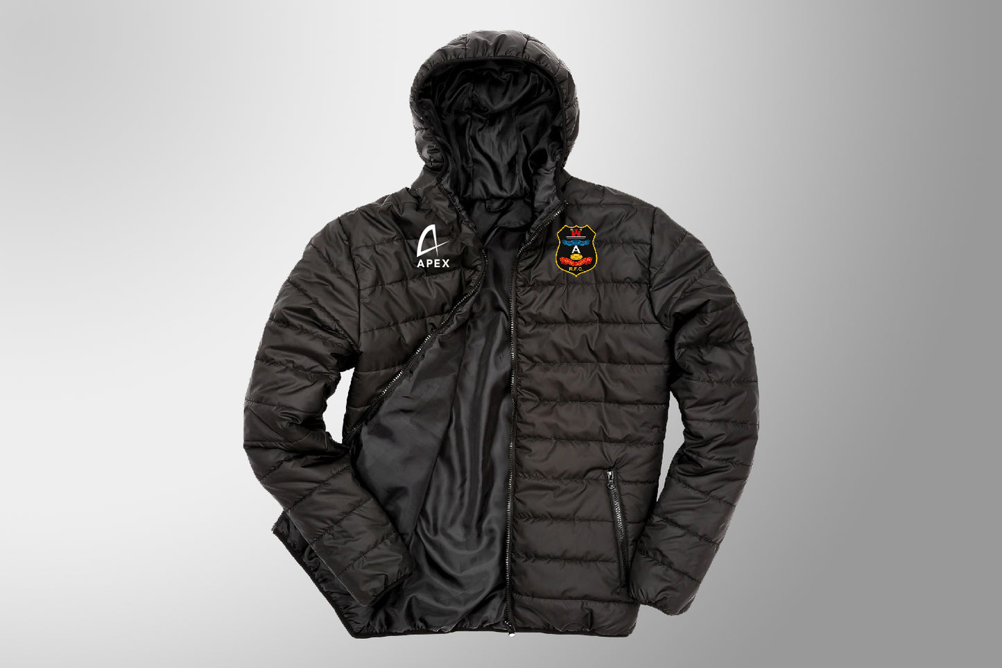 Carmarthen Athletic u13's Black Puffer Jacket (Adult Sizes Only)